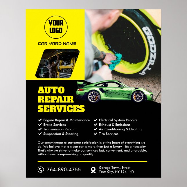 Poster Services de réparation automatique (Devant)