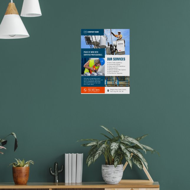 Poster Services d'entrepreneur électrique sur mesure (Salon 1)