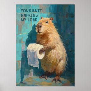Poster Serviettes pour votre derrière de capybara