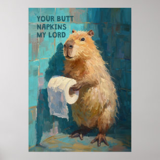 Poster Serviettes pour votre derrière de capybara