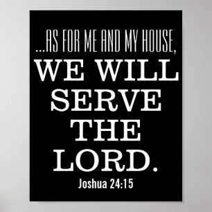 Poster Servir le Seigneur Verset Biblique Écriture Joshua