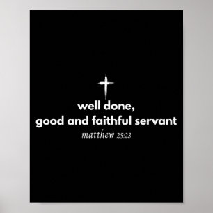 Poster Serviteur Bon Et Fidèle Félicitations Chrétien Bib