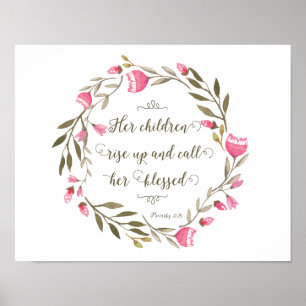 Poster Ses Enfants Se Laissent Et L'Appelent Bénie