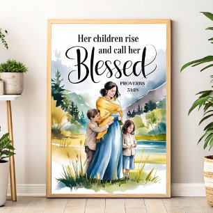Poster Ses enfants se lèvent - Christian Wall Art pour le