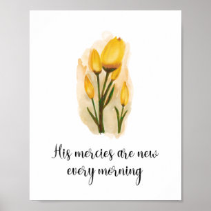 Poster Ses Mercis sont nouveaux tous les matins art chrét