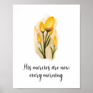 Poster Ses Mercis sont nouveaux tous les matins art chrét
