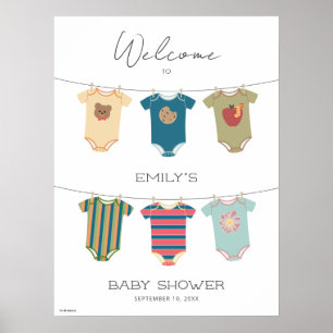 Poster Sesame Pals Bodysues Baby shower Bienvenue