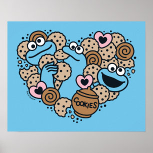 Poster Sésame Sésame Coeur de gribouillis de caniche Mo
