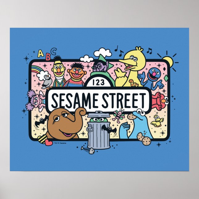 Poster Sésame Sésame | Sesame Pals signe de Doodle (Devant)