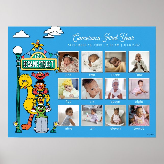 Poster Sesame Street Characters & Street Sign (Devant)