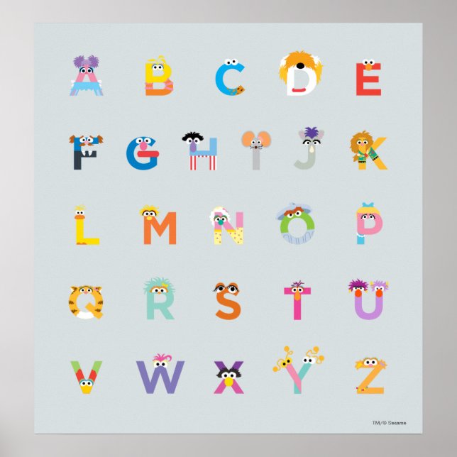 Poster Sesame Street | Lettres de l'alphabet (Devant)