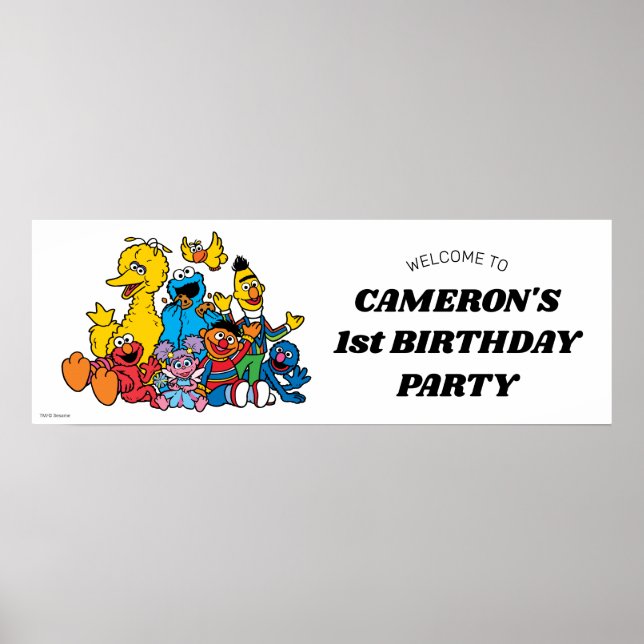 Poster Sesame Street Pals 1er anniversaire Bienvenue (Devant)