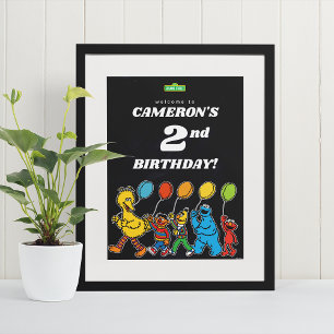 Poster Sesame Street Pals 2e Ballons d'anniversaire Bienv