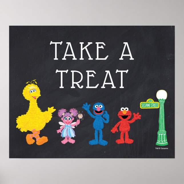 Poster Sesame Street Pals Chalkboard Arc-en-ciel Annivers (Devant)