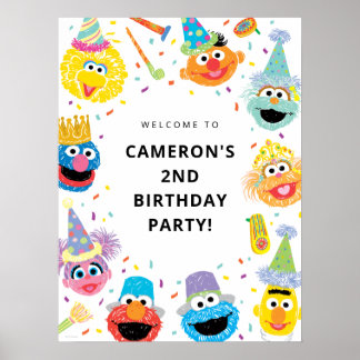 Poster Sesame Street Pals Confetti Anniversaire Bienvenue