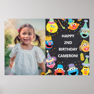Poster Sesame Street Pals Confetti Photo Anniversaire