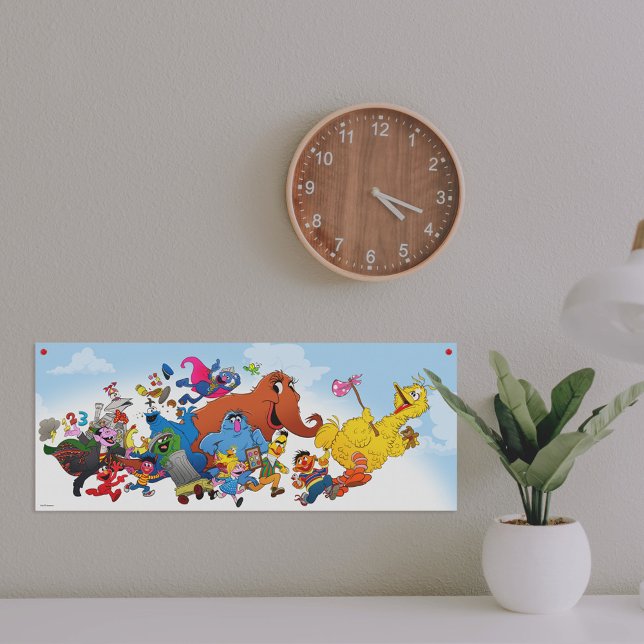 Poster Sesame Street Run ! Illustration de caractère (Poster on wall)