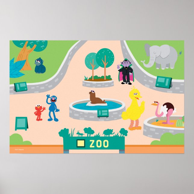 Poster Sesame Street | Scène du zoo (Devant)
