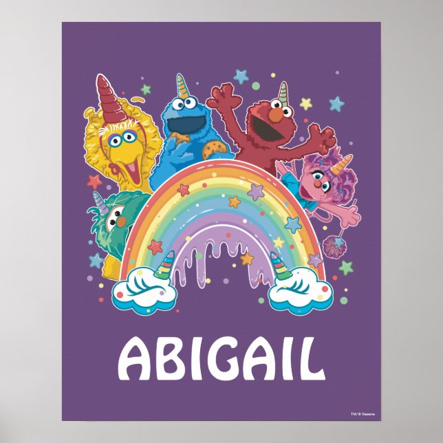 Poster Sesame Street Unicorn Arc-en-ciel (Devant)