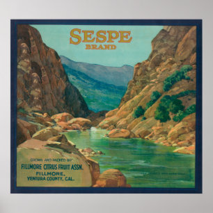 Poster Sespe LabelFillmore orange, CA
