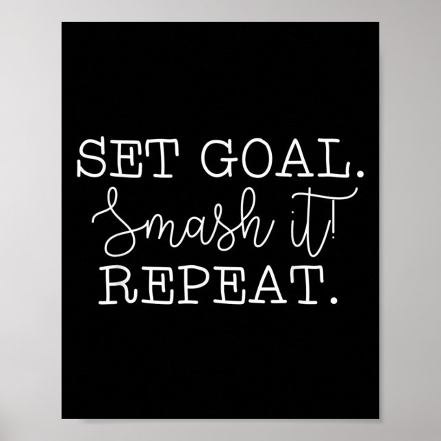 Poster Set Goal Smash It Repeat Motivational Goal Setting (Devant)
