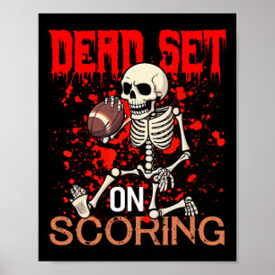 Poster Set On Scort Squelette Football Joueur Halloween