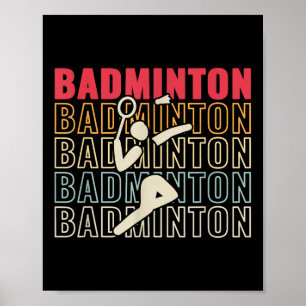 Poster Setback Game Shutting Sport Badminton Retro Pour H