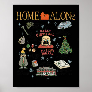 Poster Seul à la maison Joyeux Noël Icône de survie Méli-