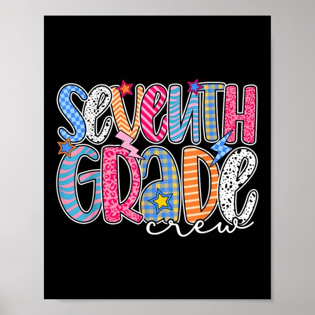 Poster Seventh Grade Crew 7th Grade Back To School Teache (Devant)