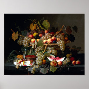 Poster Severin Roesen Still Life with Fruit