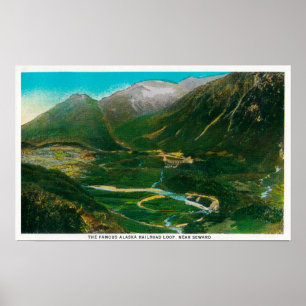 Poster Sewing, Alaska Area Famous Railroad Loop