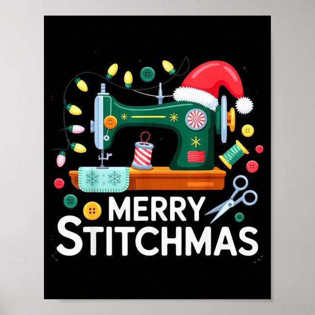 Poster Sewing Christmas Xmas Quilting Merry Mas  (Devant)