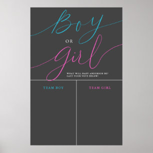 Poster Sexe de garçon ou de fille Révéler Grey Prediction