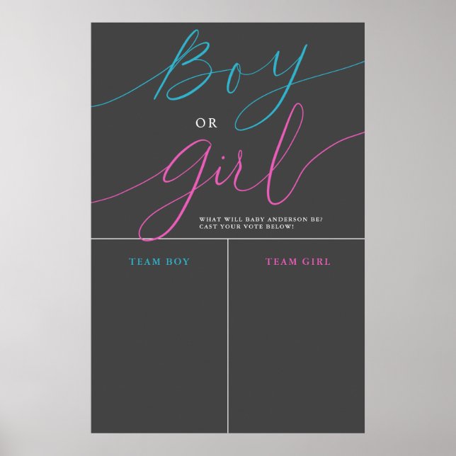 Poster Sexe de garçon ou de fille Révéler Grey Prediction (Devant)