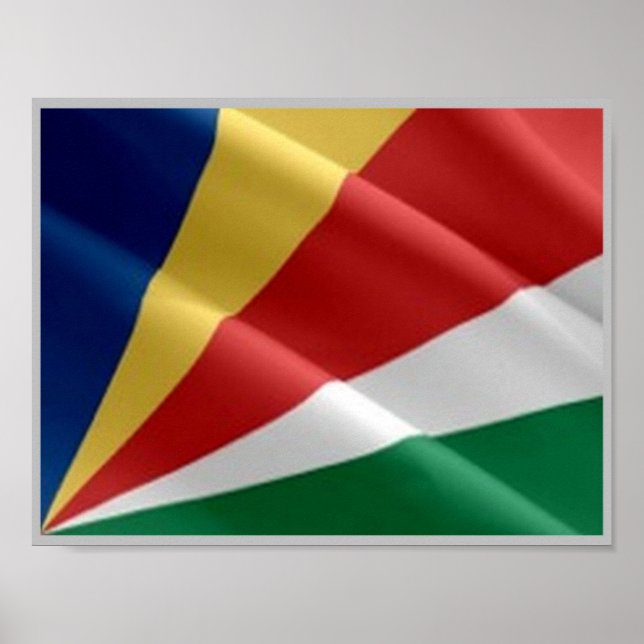 Poster Seychelles - Drapeau d'agitation - (Devant)