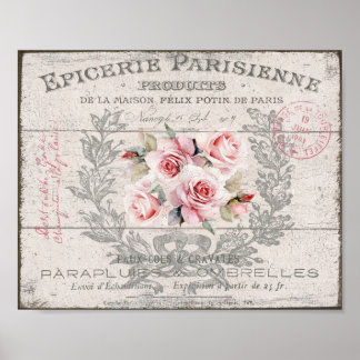 Poster Shabby Chic Blush Roses Wreath Télécharger l'affic