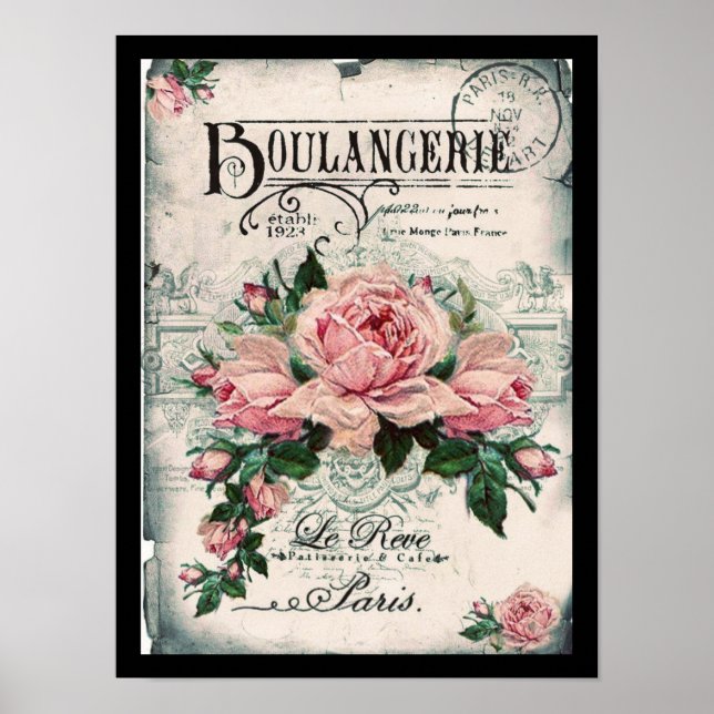 Poster shabby chic, découpage, victorien, français chic,  (Devant)