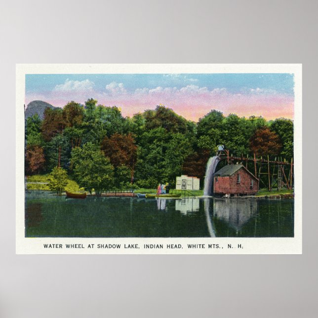 Poster Shadow Lake Water Wheel Indian Head View (Devant)