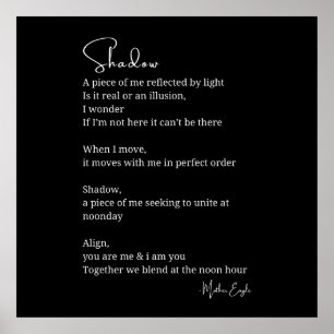 Poster Shadow Self Love Encouragement poème inspiré