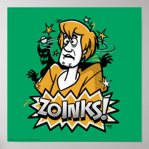Poster Shaggy "Zoinks !" Graphic halftone