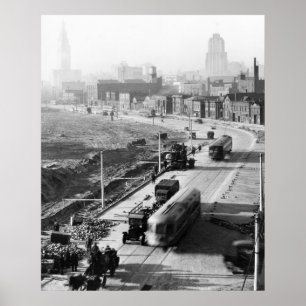 Poster Shaker Heights Street Cars, 1927
