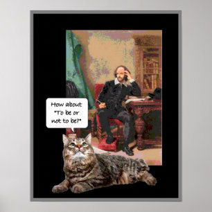 Poster Shakespeare et son chaton