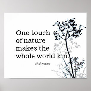 Poster shakespeare inspirant citation noir et blanc