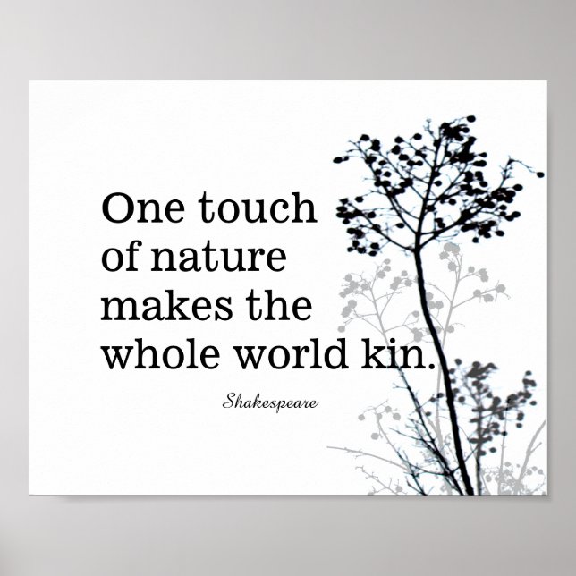 Poster shakespeare inspirant citation noir et blanc (Devant)