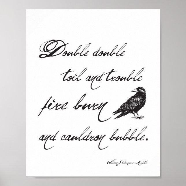 Poster Shakespeare Macbeth Spell Citation et Halloween Cr (Devant)