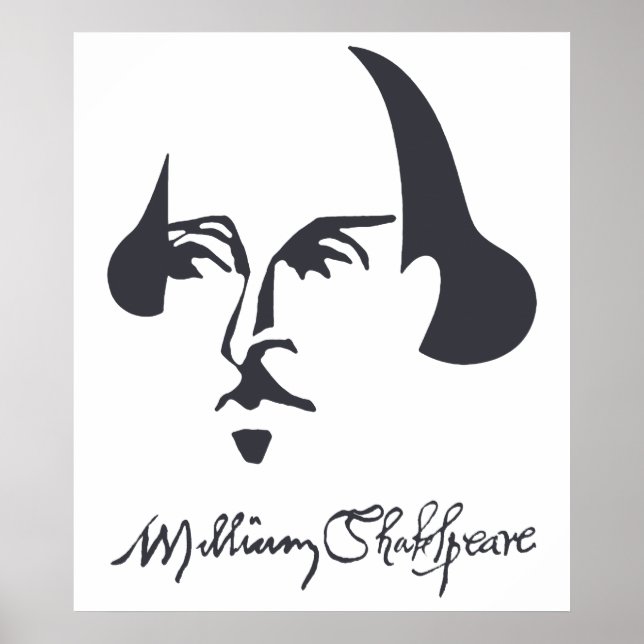 Poster Shakespeare simple avec signature (Devant)