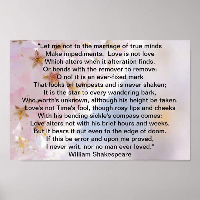 Poster Shakespeare Sonnet (Devant)