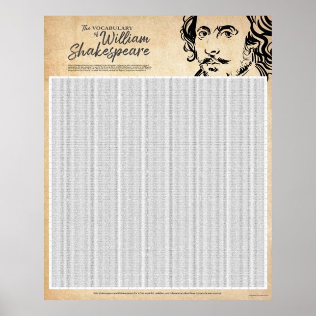 Poster Shakespeare Word Search (Grand) (Devant)