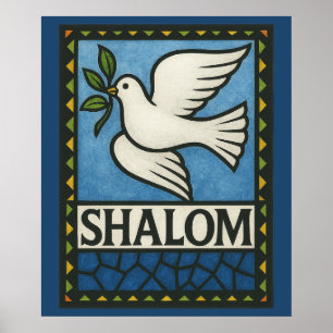 Poster Shalom Colombe Paix Terre