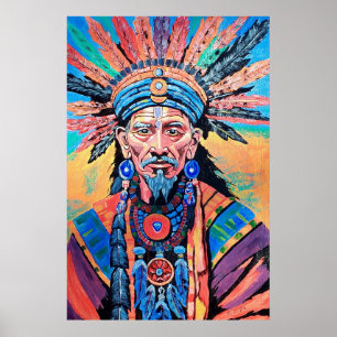 Poster shaman, sorcier, amulet, magie
